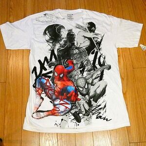 RARE RARE Marvel Spiderman 2009 Re-Iron-On Graphic Print T Shirt Size Large NEW